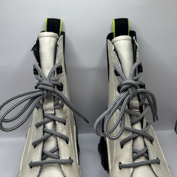 Sorel Brex Lace-Up Leather Lug Sole Boots In White Size 10.5 STORE MODEL - Picture 14 of 16